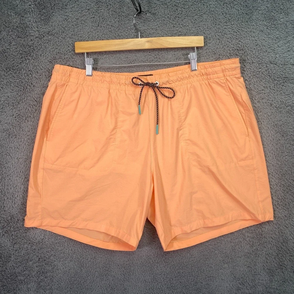 Bonobos Swim Trunks Mens 2XL Orange 7in Inseam Stretch Unlined UPF 50